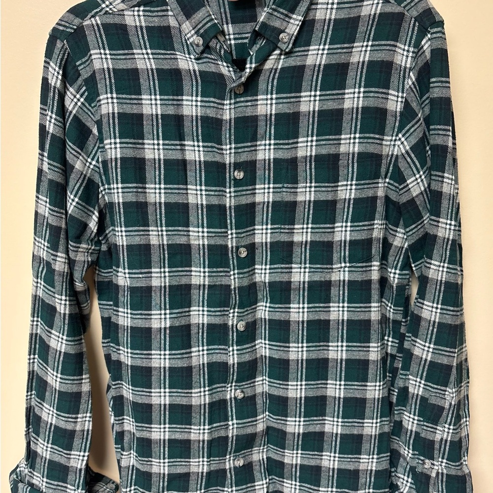 Men's Green Flannel Plaid Shirt